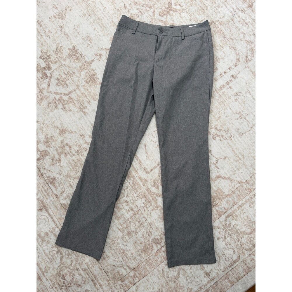 Lee Wrinkle Free Gray Straight Leg Trousers Dress Pants Women's 12 Long